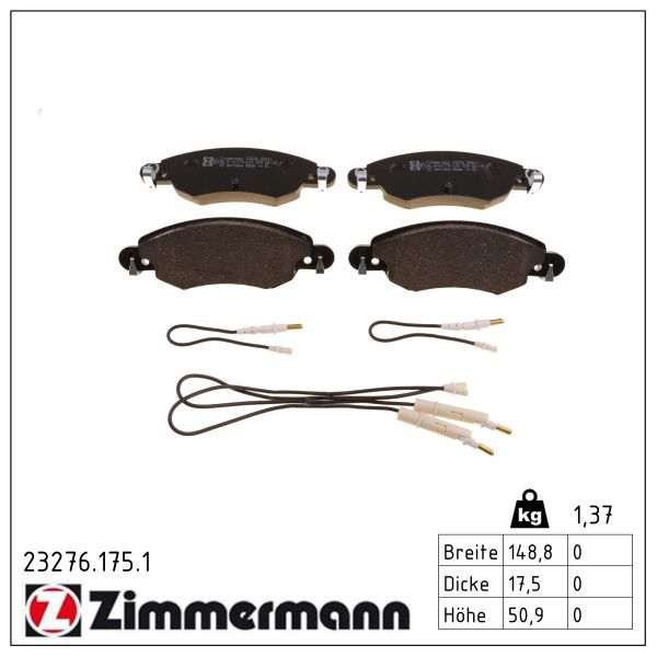 Bremsbelagsatz, Scheibenbremse ZIMMERMANN 23276.175.1