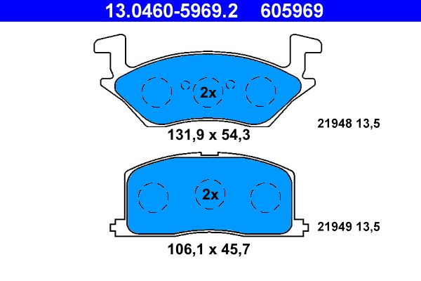 Bremsbelagsatz, Scheibenbremse ATE 13.0460-5969.2