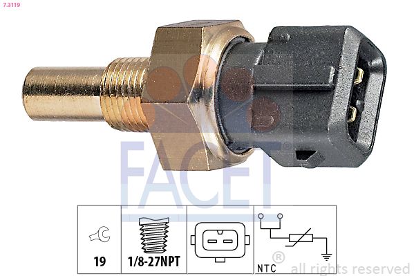 Sensor, Kühlmitteltemperatur FACET 7.3119