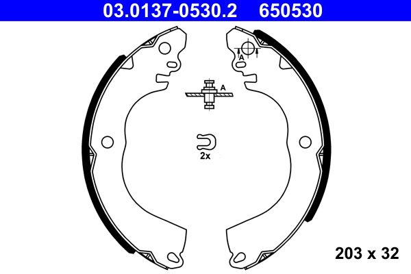 Bremsbackensatz ATE 03.0137-0530.2