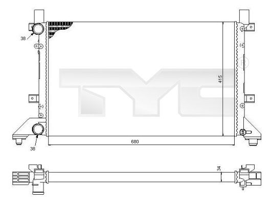Kühler, Motorkühlung TYC 737-0056
