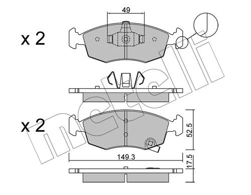 Bremsbelagsatz, Scheibenbremse METELLI 22-0274-5