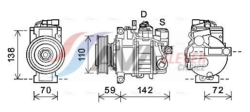 Kompressor, Klimaanlage AVA QUALITY COOLING AIAK396