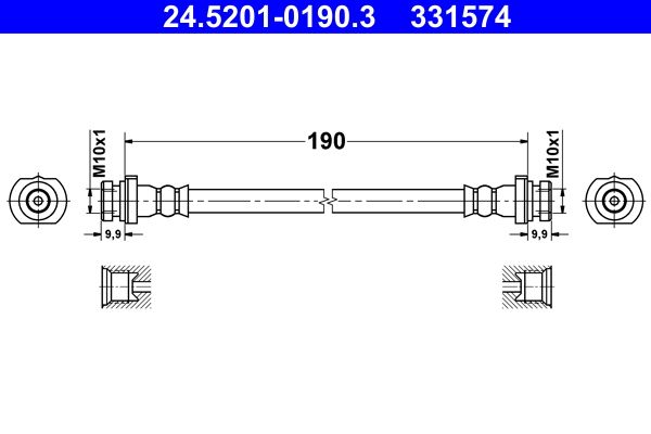 Bremsschlauch ATE 24.5201-0190.3