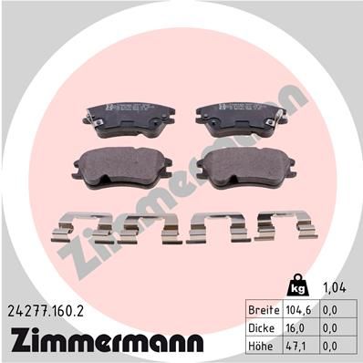 Bremsbelagsatz, Scheibenbremse ZIMMERMANN 24277.160.2