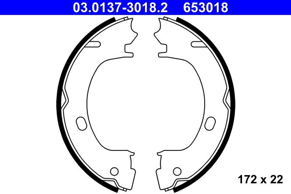 Bremsbackensatz, Feststellbremse ATE 03.0137-3018.2