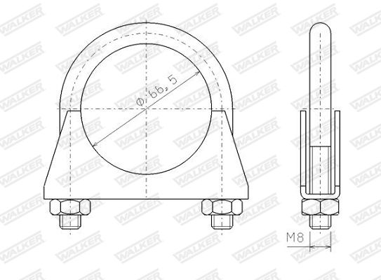 Klämma, avgassystem WALKER 82314