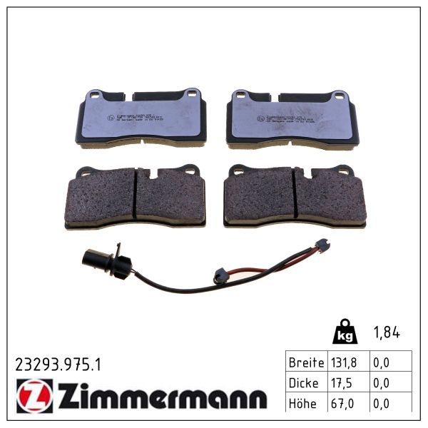 Bremsbelagsatz, Scheibenbremse ZIMMERMANN 23293.975.1