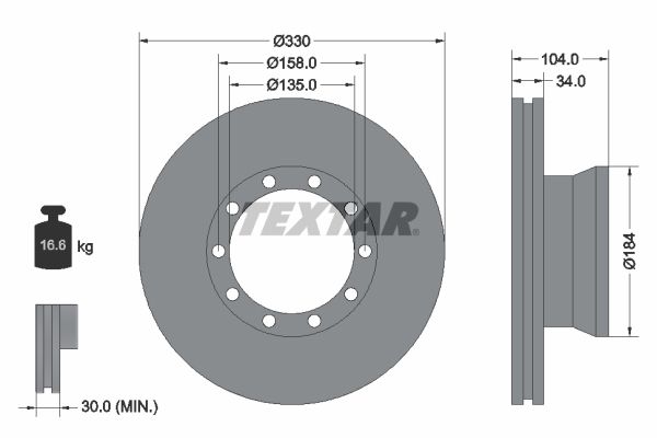 Bremsscheibe TEXTAR 93085400