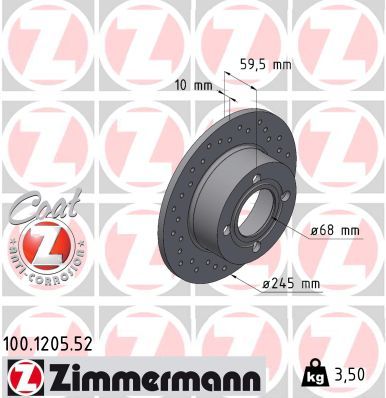 Bremsscheibe ZIMMERMANN 100.1205.52