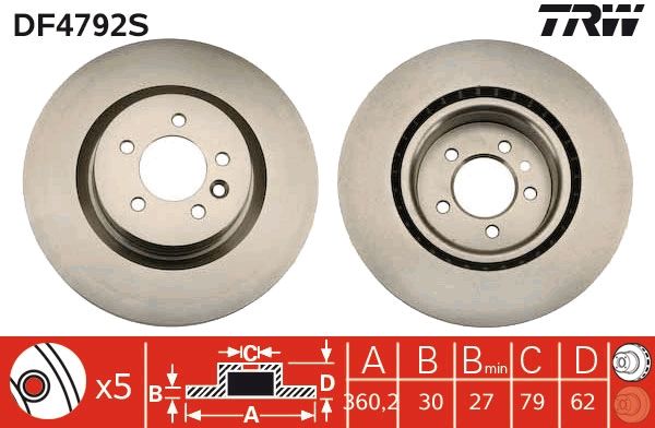 Bremsscheibe TRW DF4792S