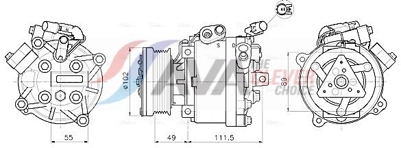 Kompressor, Klimaanlage AVA QUALITY COOLING MTAK294