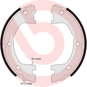 Bremsbackensatz, Feststellbremse BREMBO S A6 506