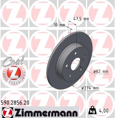 Bremsscheibe ZIMMERMANN 590.2856.20