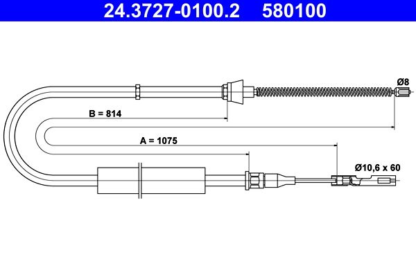 Vajer, parkeringsbroms ATE 24.3727-0100.2