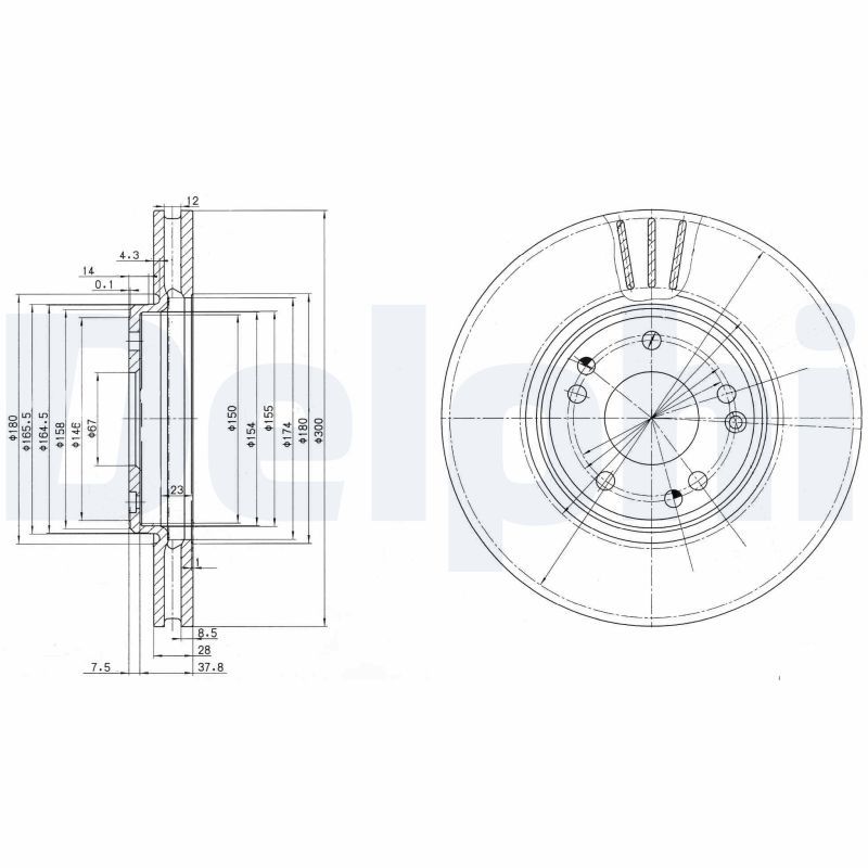 Bremsscheibe DELPHI BG2675