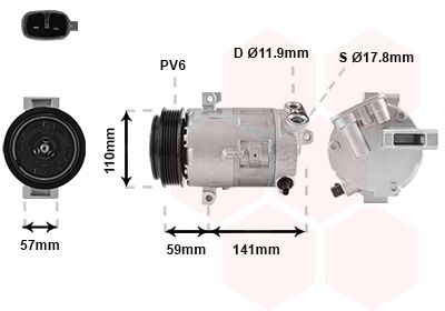 Kompressor, Klimaanlage VAN WEZEL 1700K333