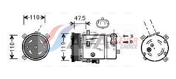 Kompressor, Klimaanlage AVA QUALITY COOLING OLAK277