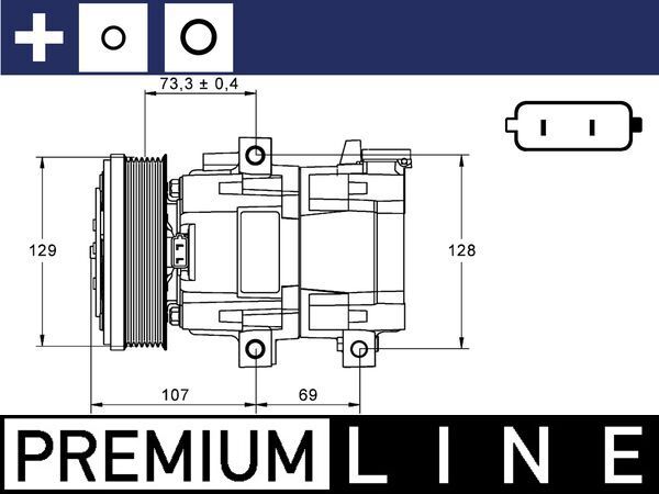 Kompressor, Klimaanlage MAHLE acp 855 000p