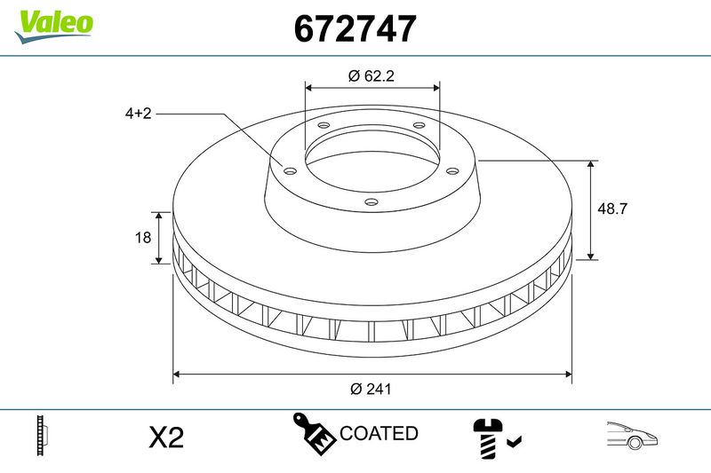 Bremsscheibe VALEO 672747