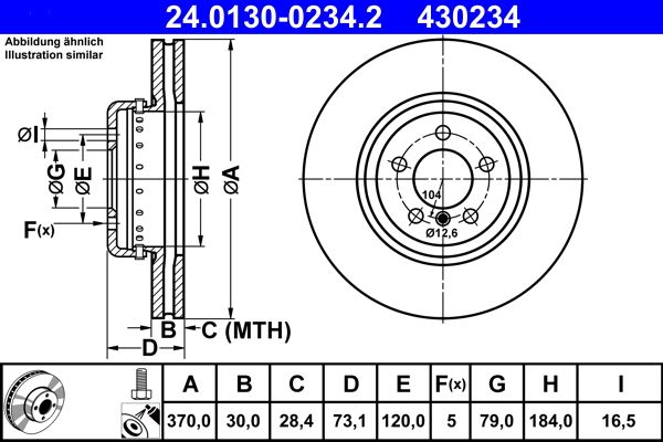 Bremsscheibe ATE 24.0130-0234.2