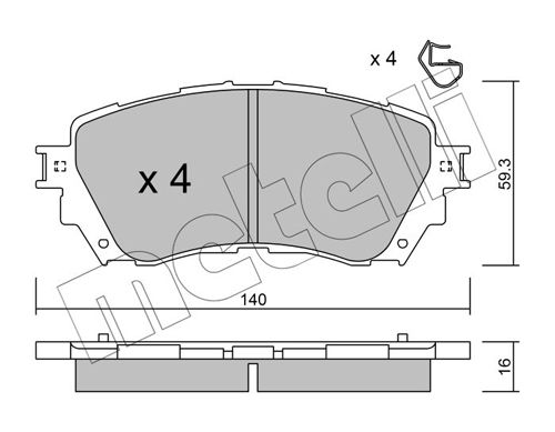 Bremsbelagsatz Bremsbeläge METELLI 22-0994-0