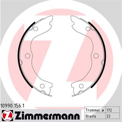 Bremsbackensatz Feststellbremse ZIMMERMANN 10990.156.1