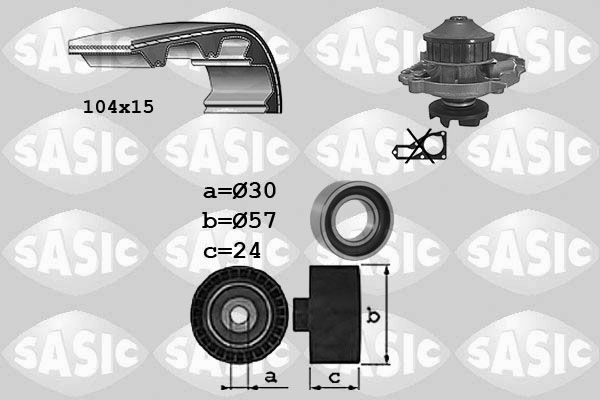 Wasserpumpe + Zahnriemensatz SASIC 3906098