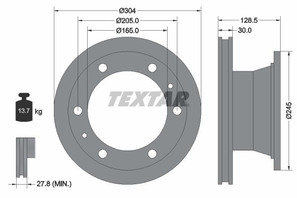 Bremsscheibe TEXTAR 93084800