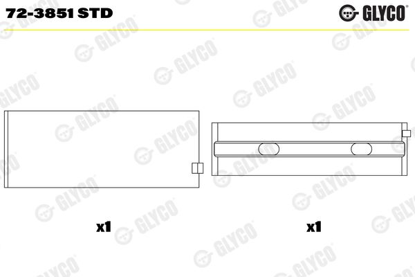Kurbelwellenlager GLYCO 72-3851STD