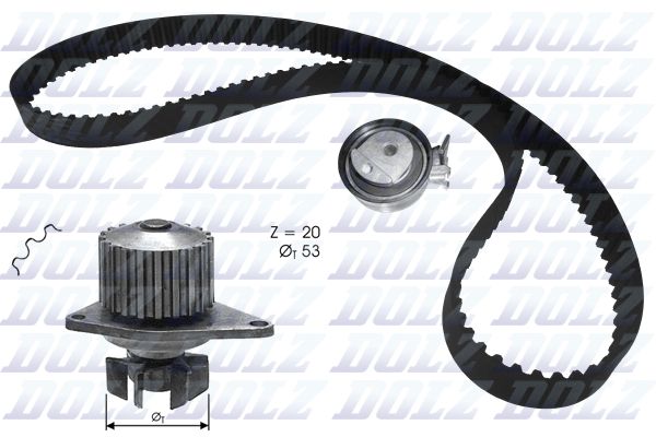Wasserpumpe + Zahnriemensatz DOLZ KD134