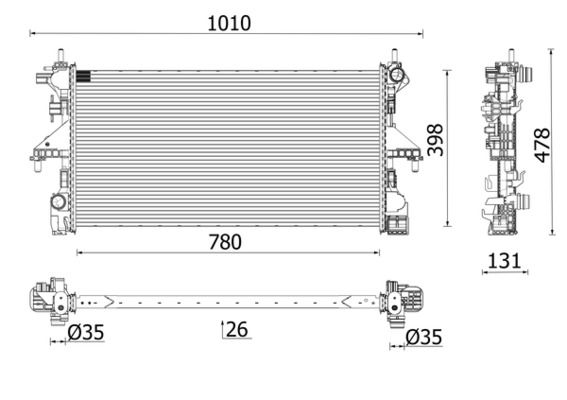 Kühler, Motorkühlung MAHLE CR2631000P