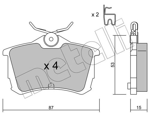 Bremsbelagsatz, Scheibenbremse METELLI 22-0465-0