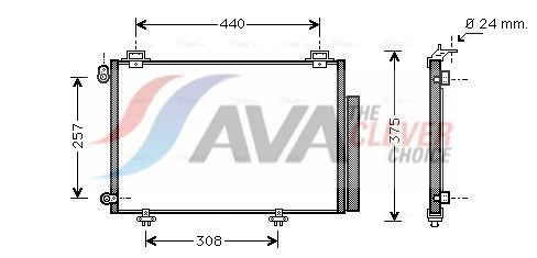 Kondensator, Klimaanlage AVA QUALITY COOLING TO5267D