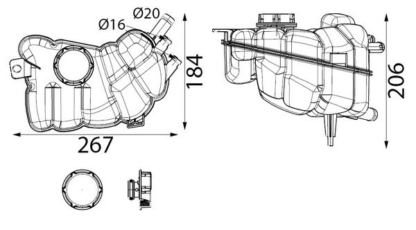 Ausgleichsbehälter, Kühlmittel MAHLE CRT353000S