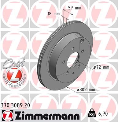 Bremsscheibe ZIMMERMANN 370.3089.20