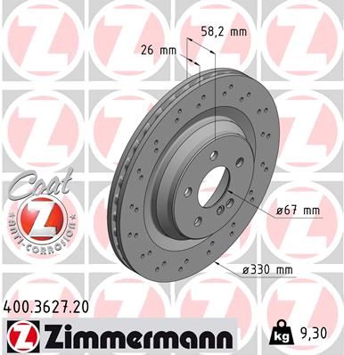 Bremsscheibe ZIMMERMANN 400.3627.20