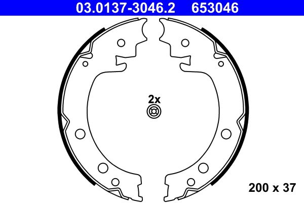 Bremsbackensatz, Feststellbremse ATE 03.0137-3046.2