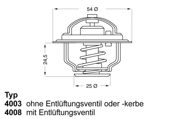 Kühlwasserthermostat WAHLER 4008.74D