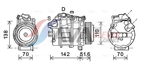 Kompressor, Klimaanlage AVA QUALITY COOLING BWAK487