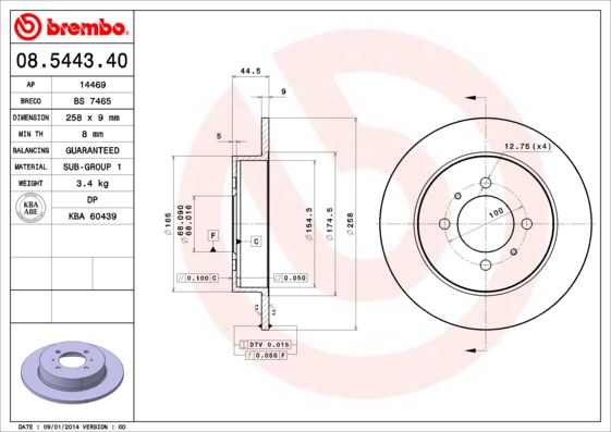 Bremsscheibe BREMBO 08.5443.40