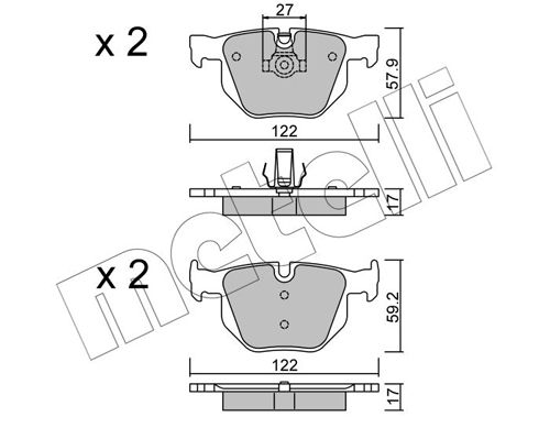 Bremsbelagsatz, Scheibenbremse METELLI 22-0644-0