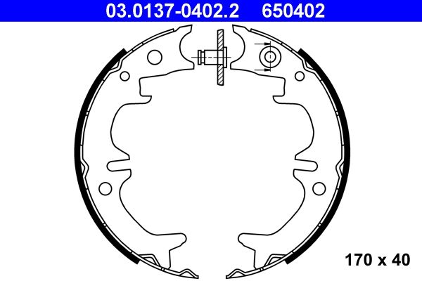 Bremsbackensatz, Feststellbremse ATE 03.0137-0402.2