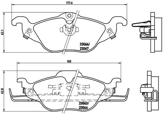 Bremsbelagsatz, Scheibenbremse BREMBO P 59 030