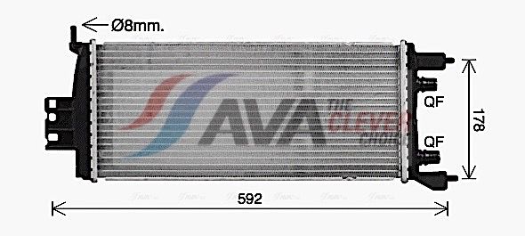 Kühler, Motorkühlung AVA QUALITY COOLING RT2681