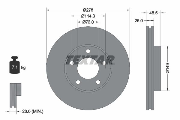 Bremsscheibe TEXTAR 92130303