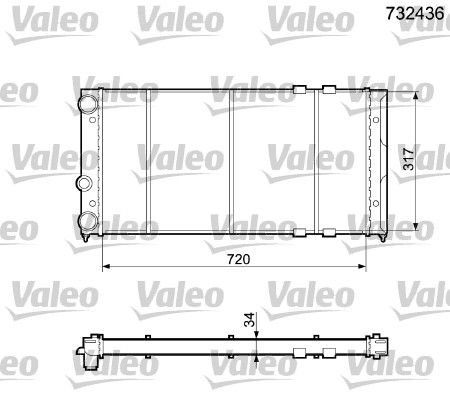 Kühler, Motorkühlung VALEO 732436