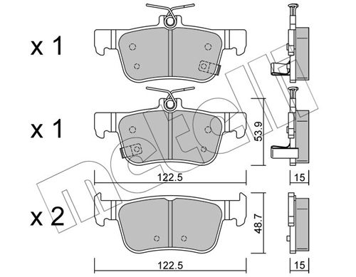 Bremsbelagsatz, Scheibenbremse METELLI 22-1131-0