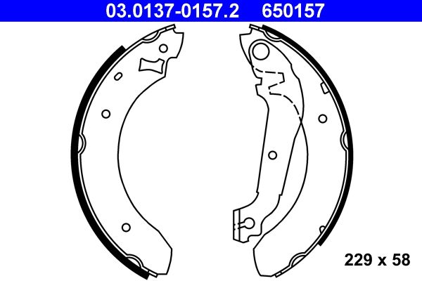 Bremsbackensatz ATE 03.0137-0157.2