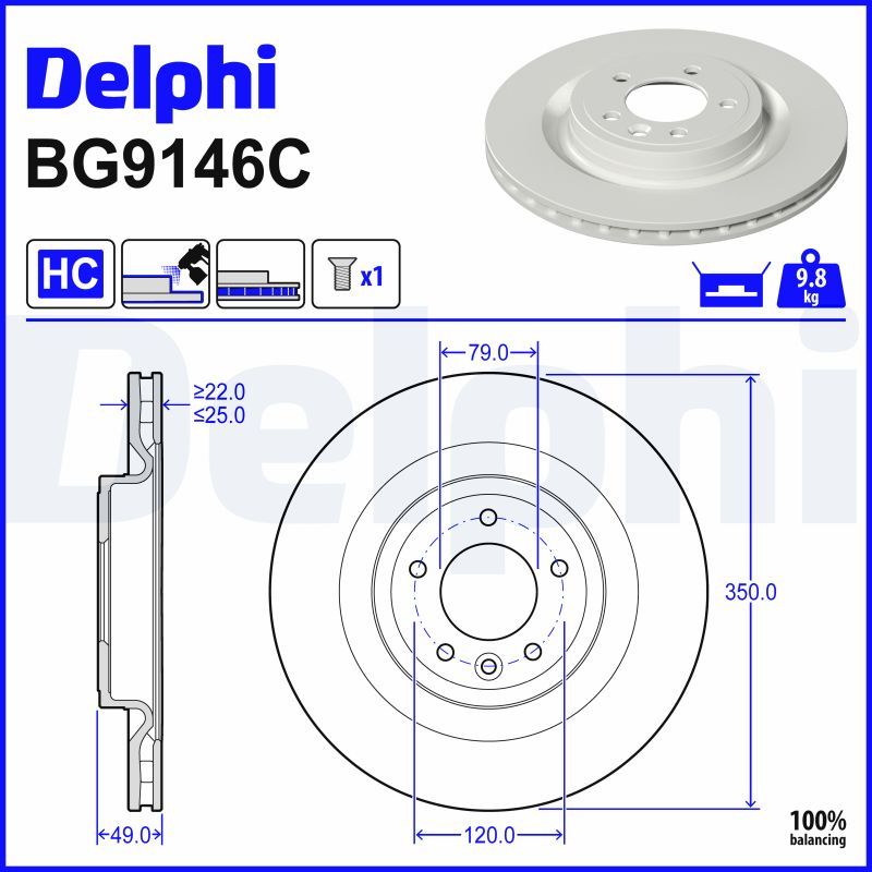 Bremsscheibe DELPHI BG9146C